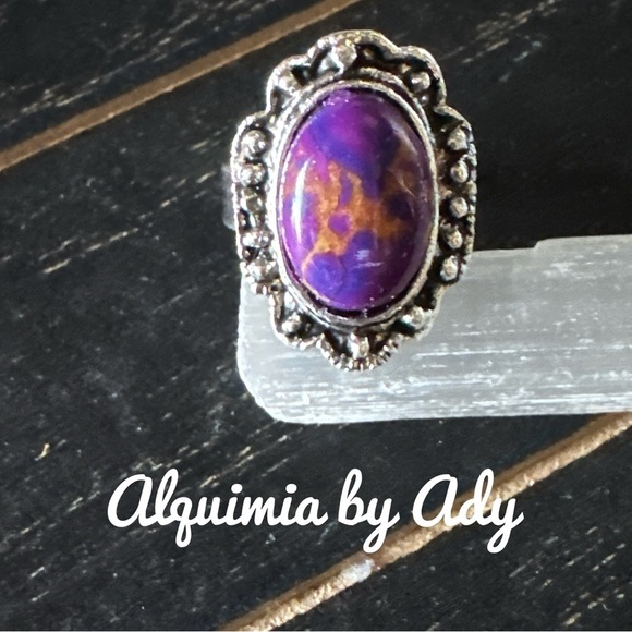 Alquimia Purple and Silver Ring purple turquoise - Picture 1 of 1